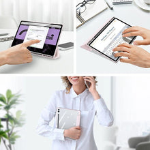 Заредете изображение във визуализатора на галерията – Dux Ducis Toby case with flip stand for Samsung Galaxy Tab S9 FE - pink
