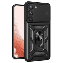 Заредете изображение във визуализатора на галерията – Hybrid Armor Camshield case for Samsung Galaxy S23+ armored cover with camera cover black
