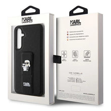 Заредете изображение във визуализатора на галерията – Karl Lagerfeld Gripstand Saffiano Karl&amp;Choupette Pins case for Samsung Galaxy S23 FE - black
