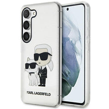 Заредете изображение във визуализатора на галерията – Karl Lagerfeld KLHCS23MHNKCTGT S23+ S916 transparent hardcase Gliter Karl&amp;Choupette
