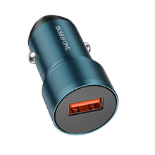 Заредете изображение във визуализатора на галерията – Borofone Car charger BZ19A Wisdom - USB - QC 3.0 18W blue
