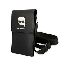 Заредете изображение във визуализатора на галерията – Universal bag for mobile Karl Lagerfeld KLWBSAKHPK (KH Metal / black)
