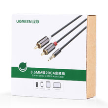 Заредете изображение във визуализатора на галерията – Ugreen cable audio cable 3.5 mm mini jack - 2RCA 1.5 m black (AV116)
