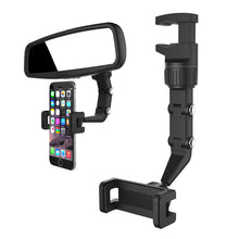 Заредете изображение във визуализатора на галерията – Adjustable car rearview mirror holder for smartphone black
