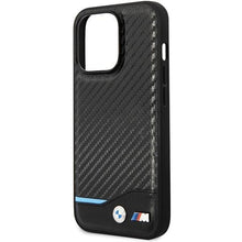 Заредете изображение във визуализатора на галерията – Case BMW BMHCP13L22NBCK iPhone 13 Pro / 13 6.1" black/black hardcase Leather Carbon
