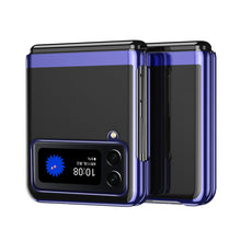 Заредете изображение във визуализатора на галерията – Plating Case for Samsung Galaxy Z Flip 4 cover with metallic frame blue
