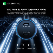 Заредете изображение във визуализатора на галерията – Amazing Thing Car charger Speed Pro SP66WCC - 2xType C - PD 66W black
