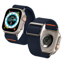 Заредете изображение във визуализатора на галерията – Fabric Strap for Apple Watch 4/5/6/7/8/SE/Ultra (44/45/49mm) Spigen Fit Lite Ultra - Navy Blue
