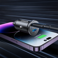 Заредете изображение във визуализатора на галерията – Joyroom JR-CCN06 30W 2x USB-C mini car charger metal - black
