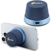Заредете изображение във визуализатора на галерията – Guess Magnetic Script Metal Bluetooth speaker - blue
