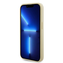 Заредете изображение във визуализатора на галерията – Original Case GUESS hardcase Saffiano MagSafe GUHMP15LPSAHMCB for Iphone 15 Pro gold
