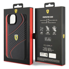 Заредете изображение във визуализатора на галерията – Original FERRARI hardcase Twist Metal Logo FEHCP15MPTWK do Iphone 15 Plus Black

