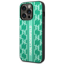 Заредете изображение във визуализатора на галерията – Karl Lagerfeld KLHCP14XPGKLSKN iPhone 14 Pro Max 6,7 "hardcase green / green Monogram Stripe
