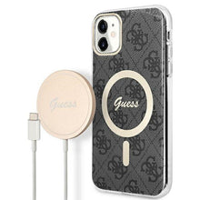 Заредете изображение във визуализатора на галерията – Original Set GUESS GUBPN61H4EACSK for iPhone 11 (Bundle Pack Magsafe: Case + Charger / 4G / Gold - Black)
