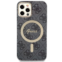 Заредете изображение във визуализатора на галерията – Original Set GUESS GUBPN61H4EACSK for iPhone 12 / 12 Pro (Bundle Pack Magsafe: Case + Charger / 4G / Gold - Black)
