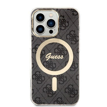 Заредете изображение във визуализатора на галерията – Original Set GUESS GUBPP13LH4EACSK do iPhone 13 Pro (Bundle Pack Magsafe: Case + Charger / 4G / Gold - Black)
