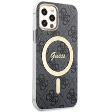 Заредете изображение във визуализатора на галерията – Original Set GUESS GUBPN61H4EACSK for iPhone 12 / 12 Pro (Bundle Pack Magsafe: Case + Charger / 4G / Gold - Black)
