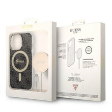 Заредете изображение във визуализатора на галерията – Original Set GUESS GUBPP13LH4EACSK do iPhone 13 Pro (Bundle Pack Magsafe: Case + Charger / 4G / Gold - Black)
