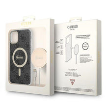 Заредете изображение във визуализатора на галерията – Original Set GUESS GUBPN61H4EACSK for iPhone 11 (Bundle Pack Magsafe: Case + Charger / 4G / Gold - Black)
