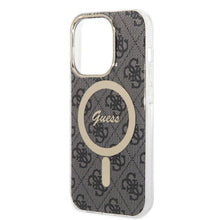 Заредете изображение във визуализатора на галерията – Original Set GUESS GUBPP14XH4EACSK for iPhone 14 Pro Max (Bundle Pack Magsafe: Case + Charger / 4G / Gold - Black)
