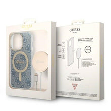 Заредете изображение във визуализатора на галерията – Original Set GUESS GUBPP14XH4EACSB for iPhone 14 Pro Max (Bundle Pack Magsafe: Case + Charger / 4G / Gold - Blue)
