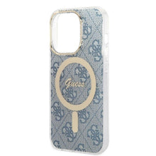 Заредете изображение във визуализатора на галерията – Original Set GUESS GUBPP14XH4EACSB for iPhone 14 Pro Max (Bundle Pack Magsafe: Case + Charger / 4G / Gold - Blue)
