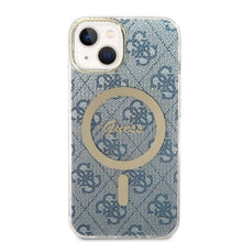 Заредете изображение във визуализатора на галерията – Original Set GUESS GUBPP14SH4EACSB for iPhone 14 (Bundle Pack Magsafe: Case + Charger / 4G / Gold - Blue)
