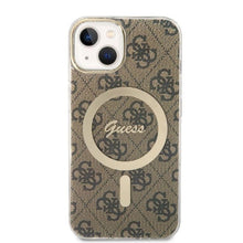 Заредете изображение във визуализатора на галерията – Original Set GUESS GUBPP14MH4EACSW for iPhone 14 Plus (Bundle Pack Magsafe: Case + Charger / 4G / Gold - Brown)
