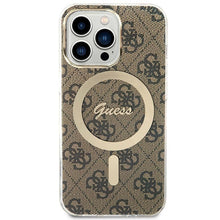 Заредете изображение във визуализатора на галерията – Original Set GUESS GUBPP13LH4EACSW for iPhone 13 Pro (Bundle Pack Magsafe: Case + Charger / 4G / Gold - Brown)
