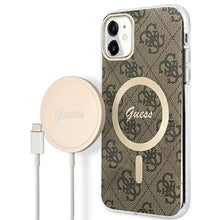 Заредете изображение във визуализатора на галерията – Original Set GUESS GUBPN61H4EACSW for iPhone 11 (Bundle Pack Magsafe: Case + Charger / 4G / Gold - Brown)
