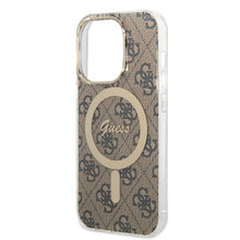 Заредете изображение във визуализатора на галерията – Original Set GUESS GUBPP14LH4EACSW for iPhone 14 Pro (Bundle Pack Magsafe: Case + Charger / 4G / Gold - Brown)
