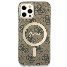 Заредете изображение във визуализатора на галерията – Original Set GUESS GUBPP12MH4EACSW for iPhone 12 / 12 Pro (Bundle Pack Magsafe: Case + Charger / 4G / Gold - Brown)
