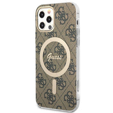 Заредете изображение във визуализатора на галерията – Original Set GUESS GUBPP12MH4EACSW for iPhone 12 / 12 Pro (Bundle Pack Magsafe: Case + Charger / 4G / Gold - Brown)
