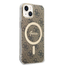 Заредете изображение във визуализатора на галерията – Original Set GUESS GUBPP14SH4EACSW for iPhone 14 (Bundle Pack Magsafe: Case + Charger / 4G / Gold - Brown)
