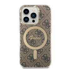 Заредете изображение във визуализатора на галерията – Original Set GUESS GUBPP14XH4EACSW for iPhone 14 Pro Max (Bundle Pack Magsafe: Case + Charger / 4G / Gold - Brown)
