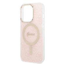 Заредете изображение във визуализатора на галерията – Original Set GUESS GUBPP14XH4EACSP for iPhone 14 Pro Max (Bundle Pack Magsafe: Case + Charger / 4G / Gold - Pink)
