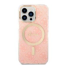 Заредете изображение във визуализатора на галерията – Original Set GUESS GUBPP13LH4EACSP do iPhone 13 Pro (Bundle Pack Magsafe: Case + Charger / 4G / Gold - Pink)
