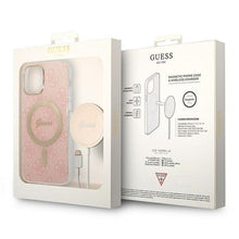 Заредете изображение във визуализатора на галерията – Original Set GUESS GUBPP12MH4EACSP for iPhone 12 / 12 Pro (Bundle Pack Magsafe: Case + Charger / 4G / Gold - Pink)
