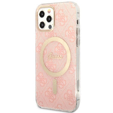 Заредете изображение във визуализатора на галерията – Original Set GUESS GUBPP12MH4EACSP for iPhone 12 / 12 Pro (Bundle Pack Magsafe: Case + Charger / 4G / Gold - Pink)

