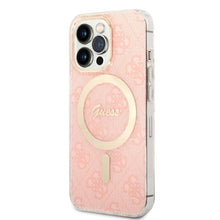 Заредете изображение във визуализатора на галерията – Original Set GUESS GUBPP13LH4EACSP do iPhone 13 Pro (Bundle Pack Magsafe: Case + Charger / 4G / Gold - Pink)
