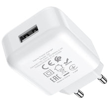 Заредете изображение във визуализатора на галерията – HOCO travel charger USB 2A N2 Vigour white
