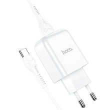 Заредете изображение във визуализатора на галерията – HOCO travel charger USB + cable Type C 2A N2 Vigour white
