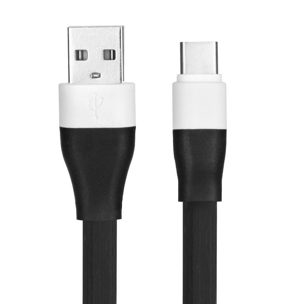 Кабел плосък USB към type-c черен - само за 5.99 лв