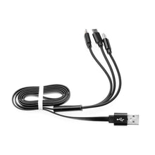 Заредете изображение във визуализатора на галерията – кабел 3 in 1 micro + iPhone lightning 8-pin + typ c black - TopMag
