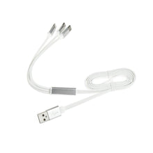 Заредете изображение във визуализатора на галерията – кабел 3 in 1 micro + iPhone lightning 8-pin + typ c white - TopMag
