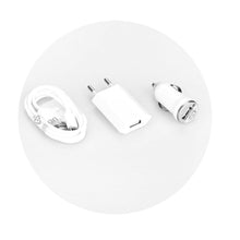 Заредете изображение във визуализатора на галерията – Комплект адаптер/зарядно, зарядно за кола и кабел micro USB - TopMag
