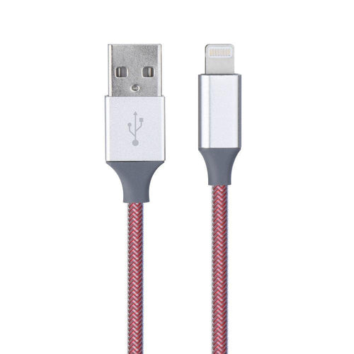 Метален new usb кабел - iPhone 5/5c/5s/6/6 plus червен - само за 12.99 лв