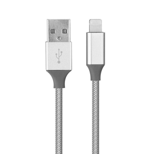 Метален new usb кабел - iPhone 5/5c/5s/6/6 plus сив - само за 14.4 лв