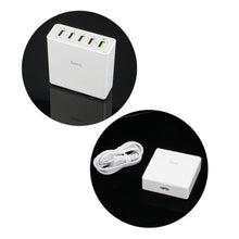 Заредете изображение във визуализатора на галерията – Зарядно Hoco travel super с пет usb порта qc3.0 c18a (eu) бял - TopMag
