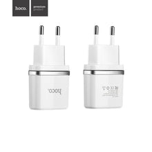 Заредете изображение във визуализатора на галерията – Зарядно Hoco travel smart 2xUSB порта + кабел micro USB 2,4a c12 - TopMag
